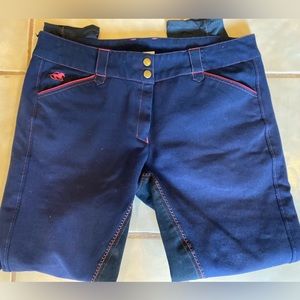 SmartPak Piper breeches. Navy/hot pink, size 32L